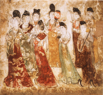 唐永泰公主墓著名壁画——宫女图